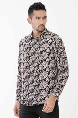 Mens Casual Shirt (Black Floral)