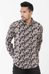 Mens Casual Shirt (Black Floral)