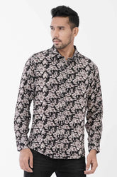 Mens Casual Shirt (Black Floral)