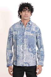 Men's Casual Shirt (Blue Printed)