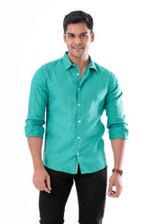 Mens Casual Shirt (Aqua Green)