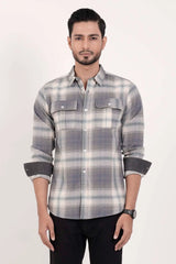 Men's Casual Shirt (Grey Check)
