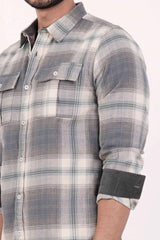 Men's Casual Shirt (Grey Check)
