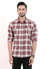 Men's Casual Shirt (Red Check)