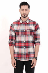 Men's Casual Shirt (Red Check)