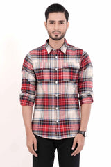 Men's Casual Shirt (Red Check)