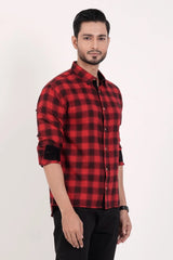 Men's Casual Shirt (Red Check)