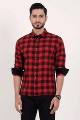 Men's Casual Shirt (Red Check)