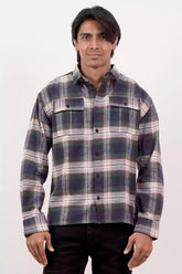 Men's Casual Shirt (Navy Check)