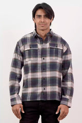 Men's Casual Shirt (Navy Check)