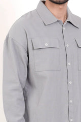 Men's Casual Shirt (Bluish Grey)