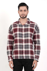 Men's Casual Shirt (Maroon Check)
