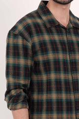 Men's Casual Shirt (Olive Check)