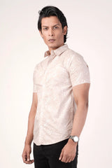 Men's Short Sleeve Shirt (Mocha Printed)