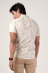 Men's Short Sleeve Shirt (Grey Printed)