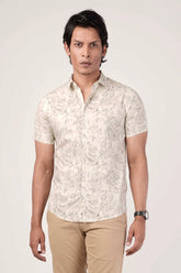Men's Short Sleeve Shirt (Grey Printed)