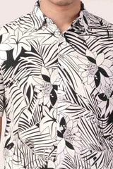 Men's Short Sleeve Shirt (Black Printed)