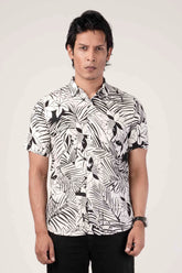 Men's Short Sleeve Shirt (Black Printed)