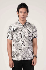 Men's Short Sleeve Shirt (Black Printed)