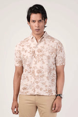 Men's Short Sleeve Shirt (Pastel Brown)