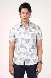 Men's Short Sleeve Shirt (Blue Print)