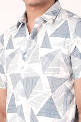 Men's Short Sleeve Shirt (Blue Print)