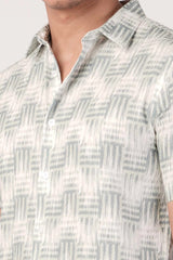 Men's Short Sleeve Shirt (Green Print)