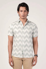 Men's Short Sleeve Shirt (Green Print)