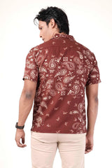 Men's Short Sleeve Shirt (Brown)