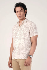 Men's Short Sleeve Shirt (Off White)