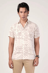 Men's Short Sleeve Shirt (Off White)