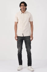 Men Short Sleeve Shirt (Light Beige)