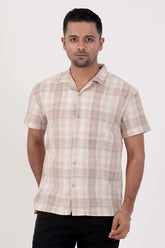 Men's Short Sleeve Shirt (Beige)