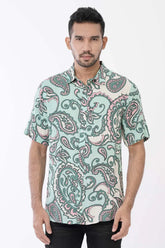 Men Short Sleeve Shirt (Mint Printed)