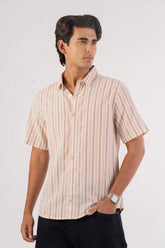 Men's Short Sleeve Shirt (Beige)
