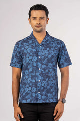 Men's Short Sleeve Shirt (Navy Printed)