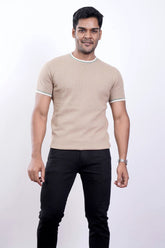 Men Sweater T-Shirt (Beige)