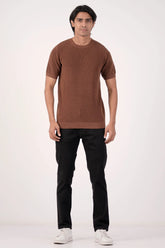 Men Sweater T-Shirt (Brown)