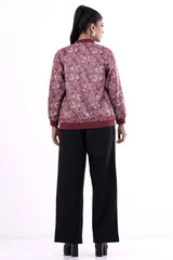 Women's Jacket (Maroon Printed)