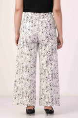 Women's Trouser (White Printed)
