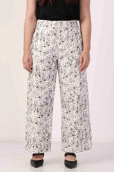 Women's Trouser (White Printed)