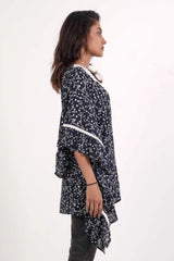 Women's Kaftan (Navy Printed)
