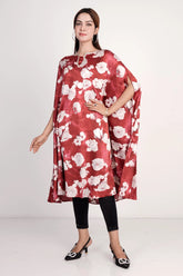 Women's Kaftan (Maroon Printed)