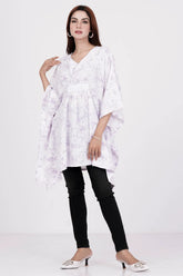 Women's Kaftan (White Printed)