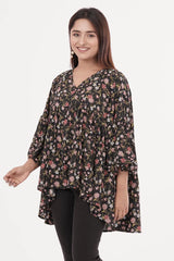 Women's Casual Tops (Black Printed)