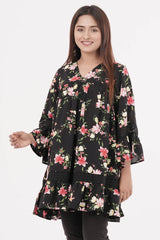 Women's Casual Tops (Black Printed)