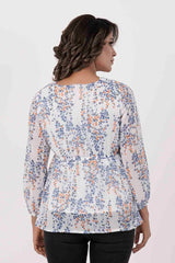 Women's Casual Tops (White Printed)