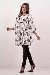 Women's Casual Tops (White Printed)