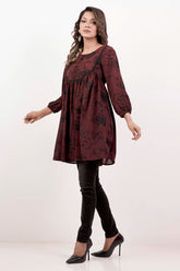 Women's Casual Tops (Maroon Printed)