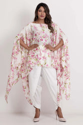 Women's Kaftan (White Printed)
